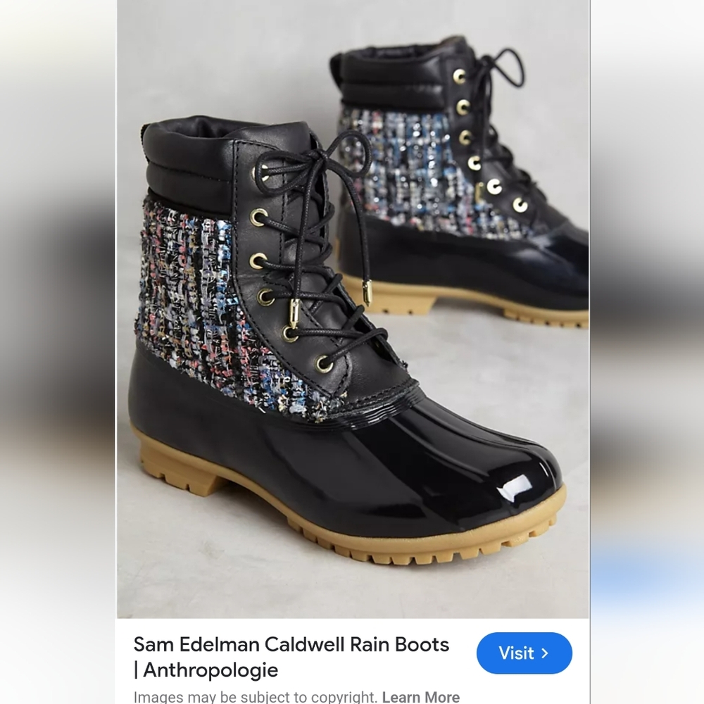 Sam Edelman Black Caldwell Rain Boots Siz8 Like New.